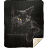 Black Cat Blanket Soft Fleece Sherpa Throw Blanket Gifts, Black Cat Quilt - MSHM Premium Mink Sherpa Blanket 50x60