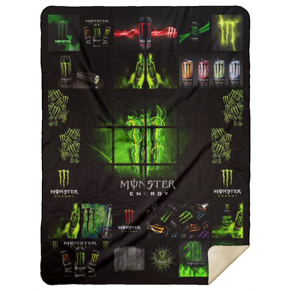 Monster Energy 3D Quilt Blanket Fleece Sherpa Throw Blanket Bedroom Sofa MSHL Premium Mink Sherpa Blanket 60x80