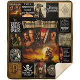Pirates of the Caribbean Blanket, The Curse of the Black Pearl Quilt Blanket MSHM Premium Mink Sherpa Blanket 50x60