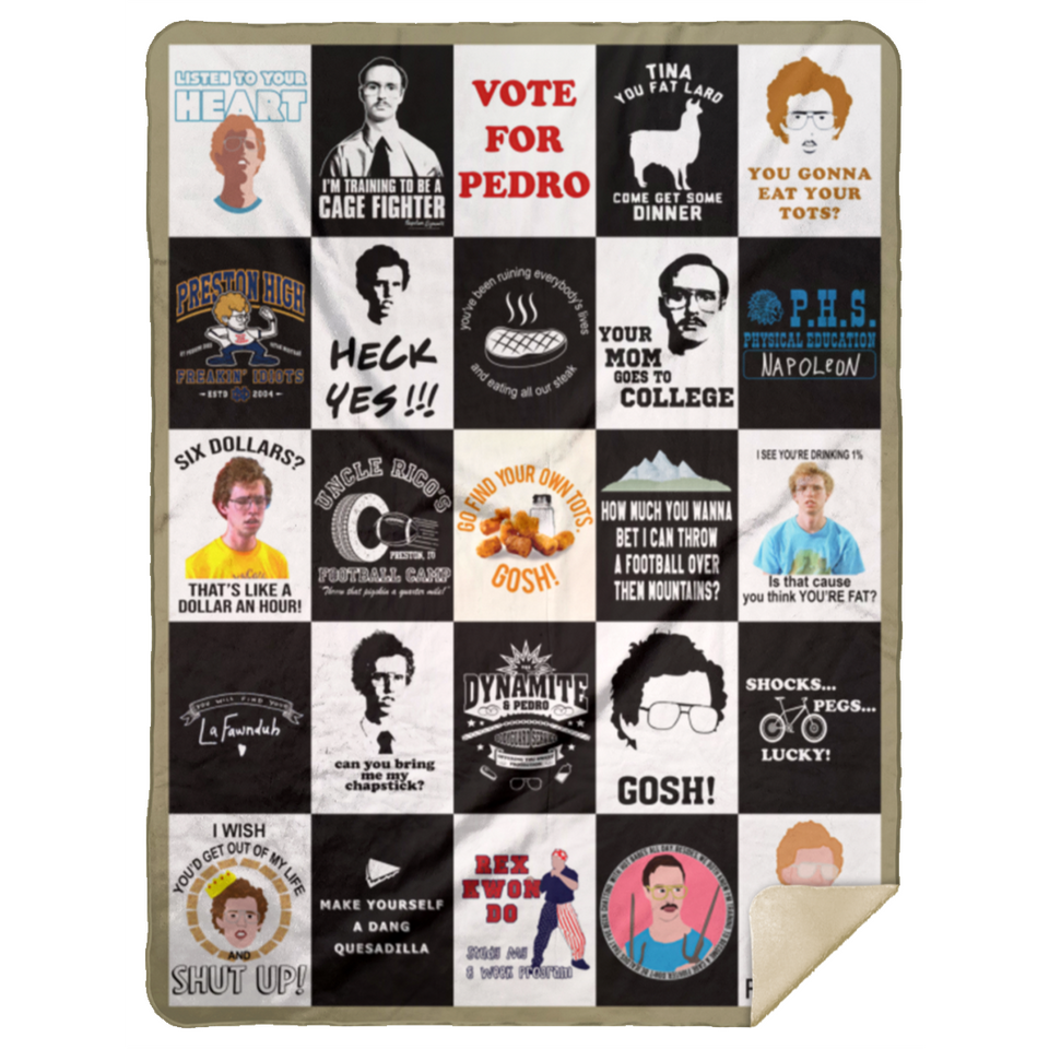 Napoleon Dynamite Blanket, Napoleon Dynamite Movie Fleece, Sherpa Blanket MSHL Premium Mink Sherpa Blanket 60x80