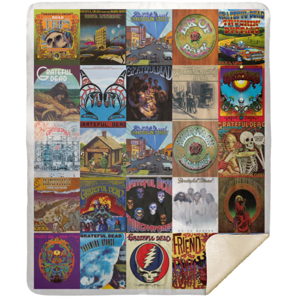 Grateful Dead Albums Quilt Blanket Fleece Sherpa Throw Blanket Quilt Blanket - MSHM Premium Mink Sherpa Blanket 50x60