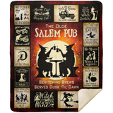 Witch Blanket, The Olde Salem Pub Fleece, Sherpa Blanket, Gift Ideas MSHM Premium Mink Sherpa Blanket 50x60
