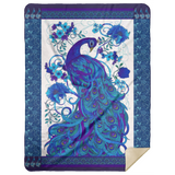 Peacock Blue Blanket Peacock Lover Quilt Fleece Sherpa Gift Idea - MSHL Premium Mink Sherpa Blanket 60x80
