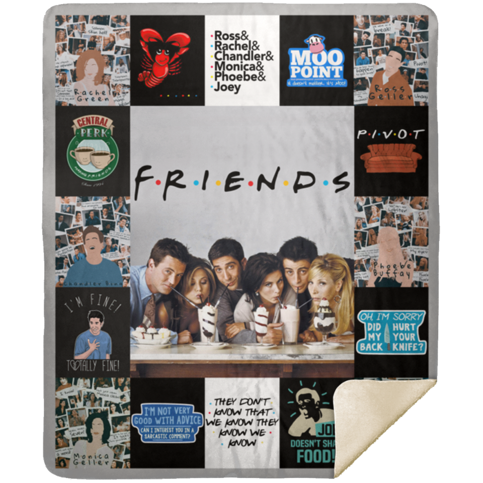 FRIENDS TV Show Blanket, American sitcom TV series Fleece, Sherpa Blanket MSHM Premium Mink Sherpa Blanket 50x60