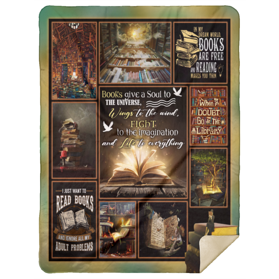I Love Reading Blanket, Quilt, Fleece, Sherpa Blanket- MSHL Premium Mink Sherpa Blanket 60x80