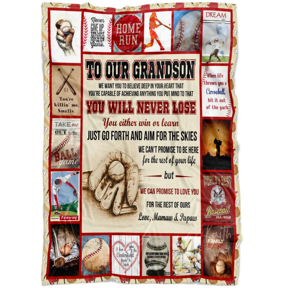 Baseball Grandson Blanket copy