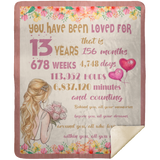 13th Birthday Gifts For Girls Blanket, 13 Year Old Girls Fleece, Sherpa Blanket MSHM Premium Mink Sherpa Blanket 50x60