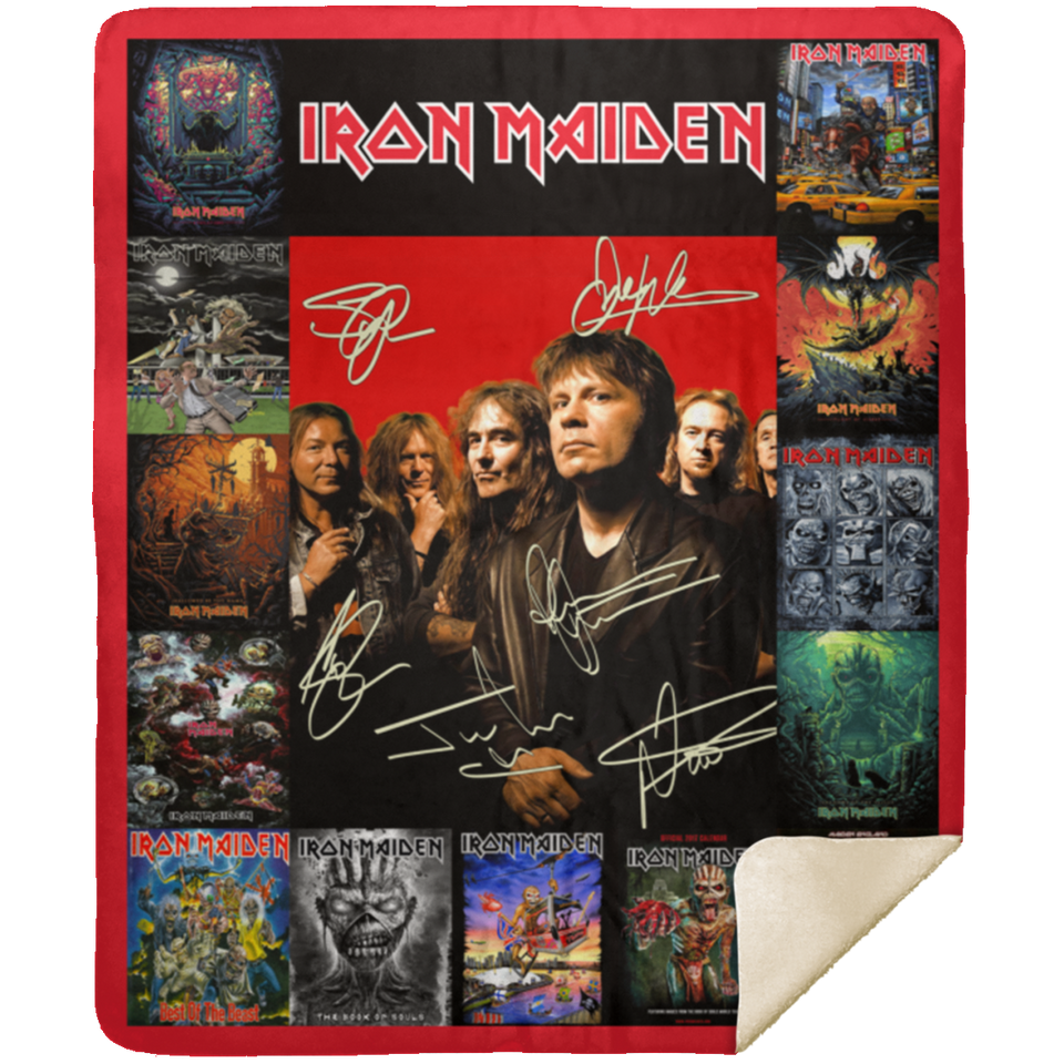 Iron Maiden Blanket Heavy Metal Band Quilt Fleece Sherpa Throw Blanket Rock MSHM Premium Mink Sherpa Blanket 50x60