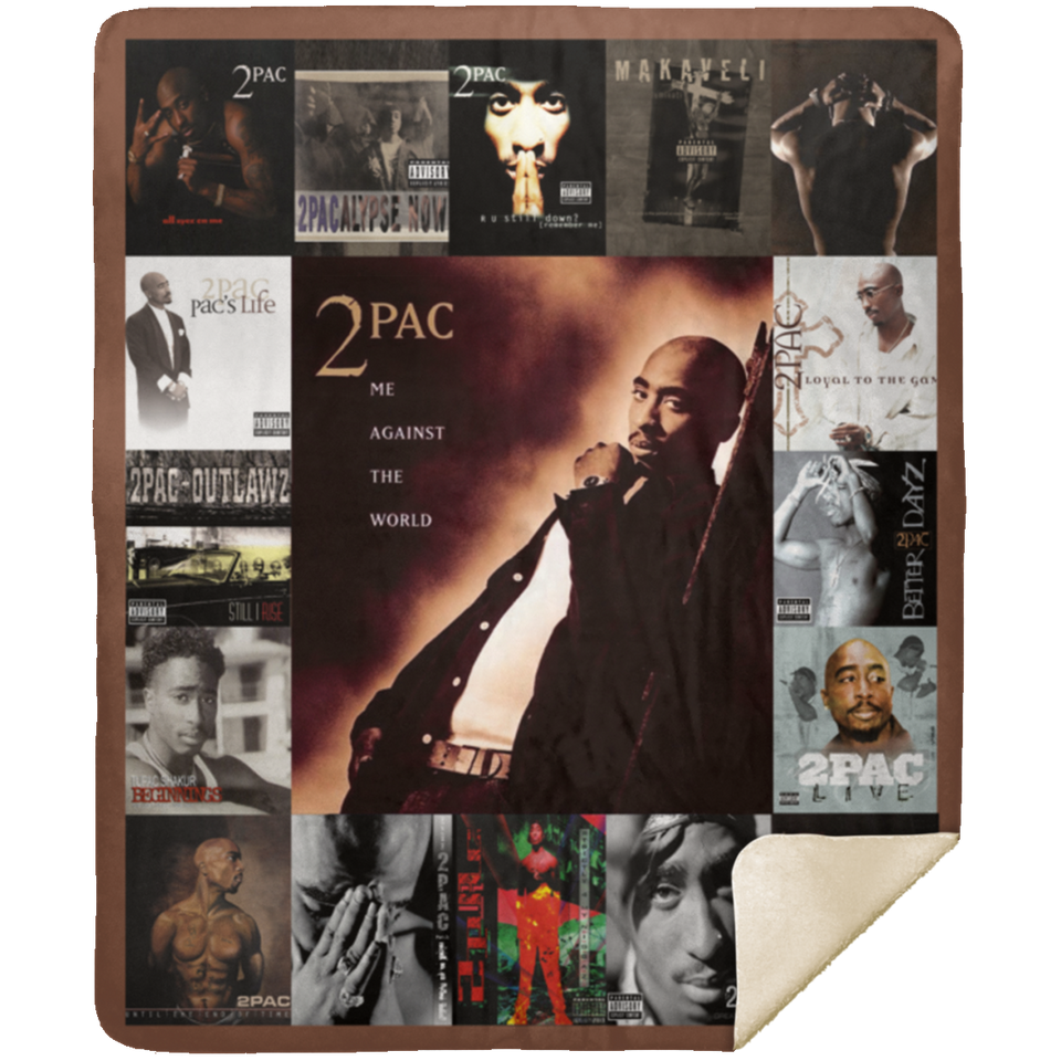 Tupac Shakur Blanket, 2Pac Rapper Fleece, Sherpa Blanket For Fans MSHM Premium Mink Sherpa Blanket 50x60
