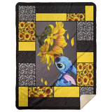 Stitch Sunflower Blanket Stitch Quilt Fleece Sherpa Throw Blanket Soft and Warm - MSHL Premium Mink Sherpa Blanket 60x80