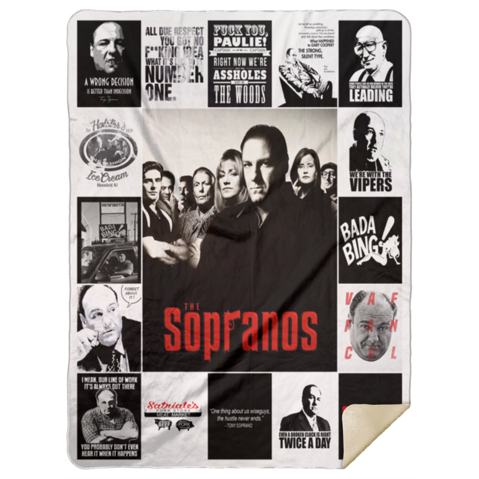 The Sopranos Blanket, The Sopranos Quilt, Fleece Sherpa Blankets and Throws MSHL Premium Mink Sherpa Blanket 60x80