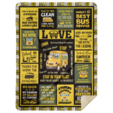 Bus Driver Appreciation Blanket, School Bus Driver Fleece Blanket MSHL Premium Mink Sherpa Blanket 60x80