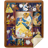 Beauty and the Beast Blanket Beauty and the Beast 1991 Movie Quilt Fleece Sherpa - MSHM Premium Mink Sherpa Blanket 50x60