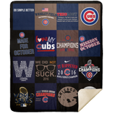 Chicago Cubs Fleece Quilt Blanket Fleece Sherpa Throw Blanket Bedroom Sofa - MSHM Premium Mink Sherpa Blanket 50x60