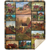 Tractor Blanket, Farmer in Training Fleece, Sherpa Blanket Tractor On Farm MSHM Premium Mink Sherpa Blanket 50x60