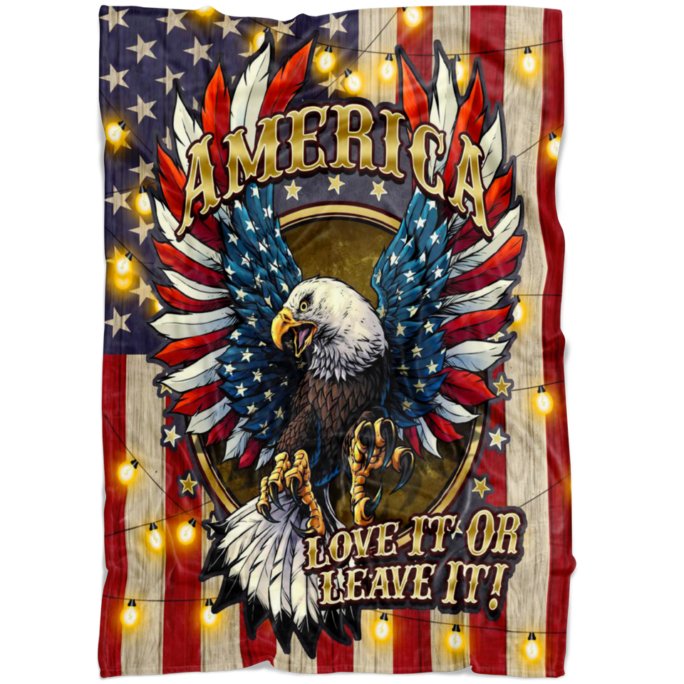 Eagle American Flag Blanket