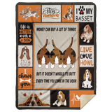 Basset Hound Blanket, Quilt, Fleece, Sherpa Blanket MSHL Premium Mink Sherpa Blanket 60x80