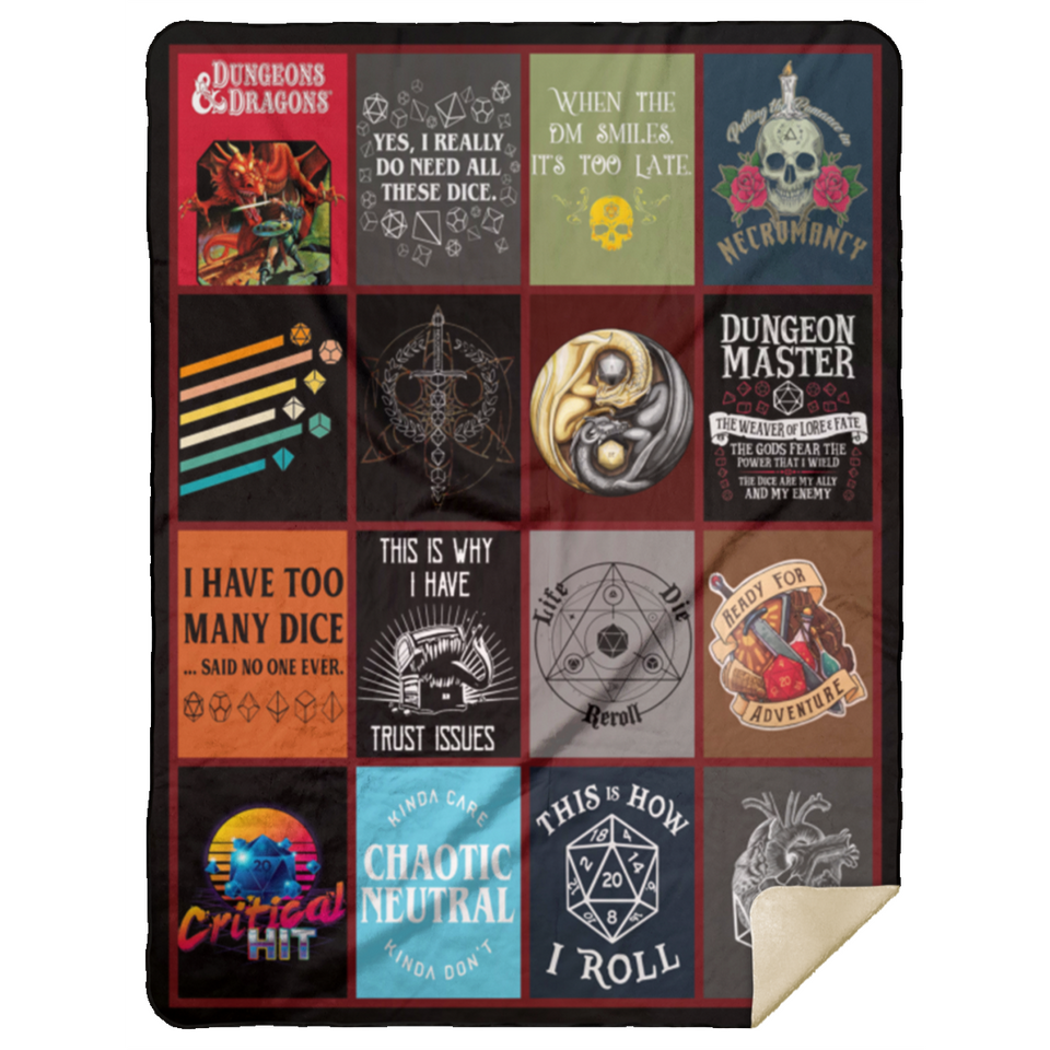 Dungeons and Dragons Blanket Quilt Fleece Sherpa Throw Blanket MSHL Premium Mink Sherpa Blanket 60x80