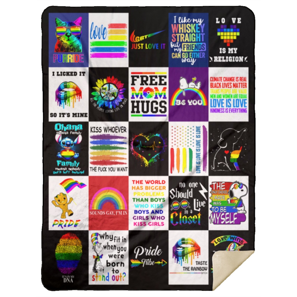 LGBT Blanket, LGBT Quotes Fleece, Sherpa Blanket MSHL Premium Mink Sherpa Blanket 60x80