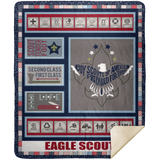 Eagle Scout 3D Quilt Blanket Fleece Sherpa Throw Blanket Bedroom Sofa - MSHM Premium Mink Sherpa Blanket 50x60