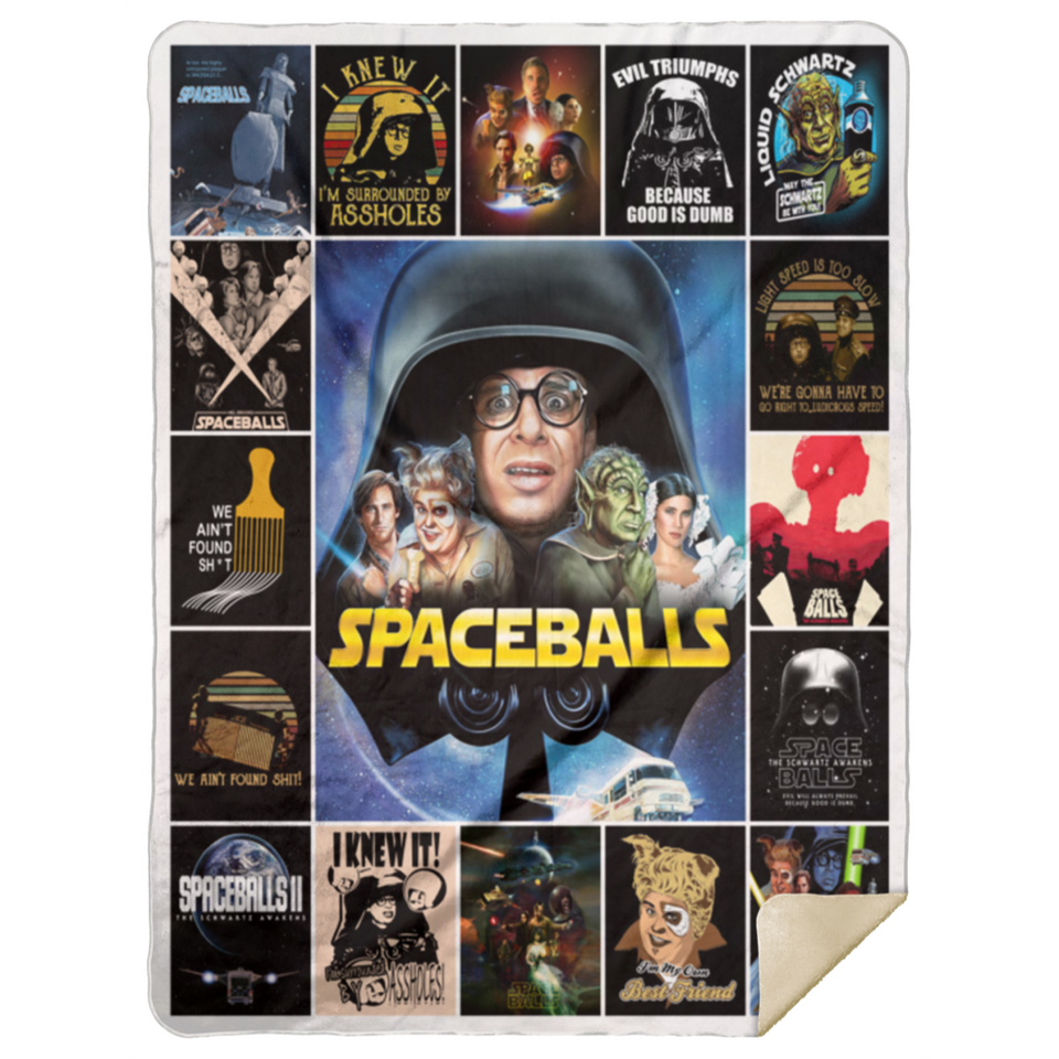Spaceballs Blanket Spaceballs Movie Quilt Fleece Sherpa Blanket MSHL Premium Mink Sherpa Blanket 60x80