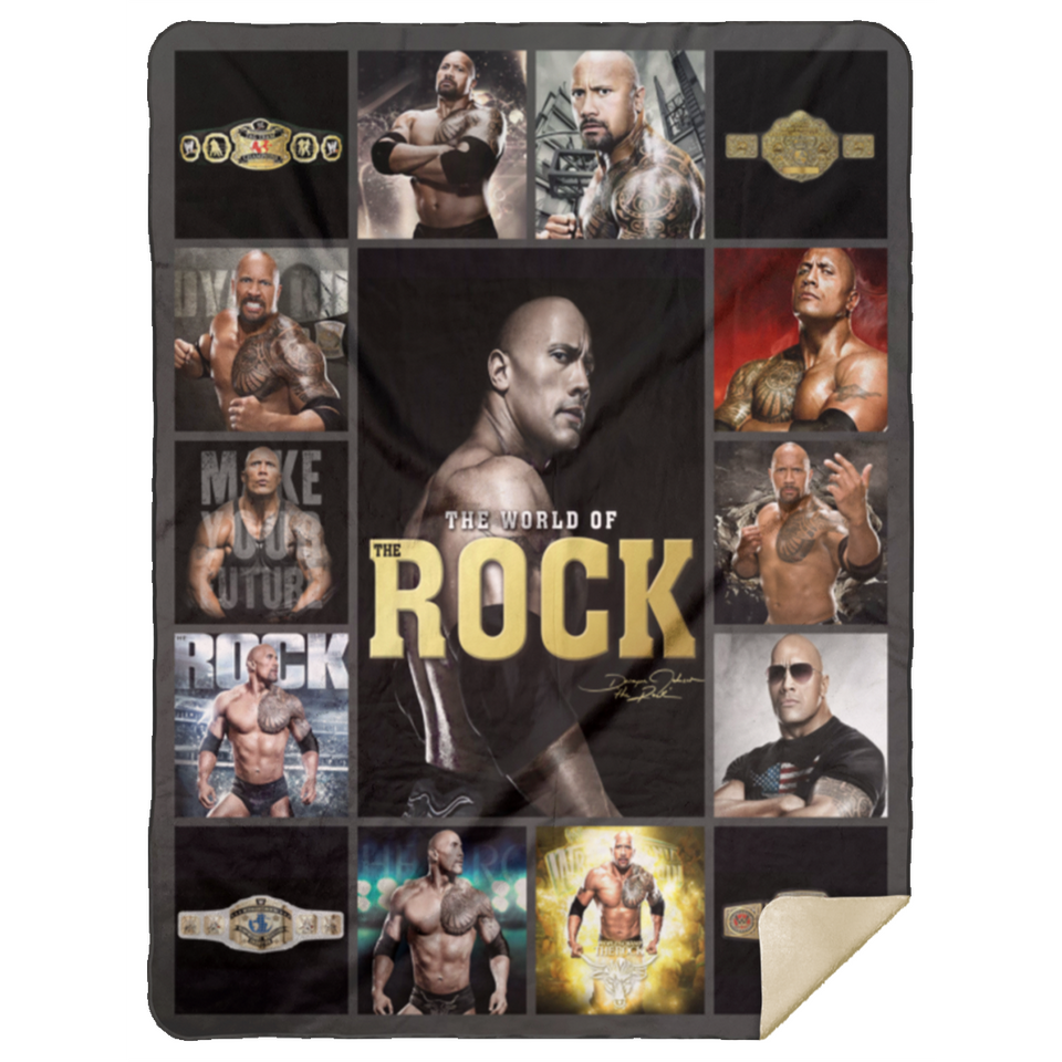 Dwayne Johnson Blanket, WWE - The Rock Fleece, Sherpa Blanket For Fans MSHL Premium Mink Sherpa Blanket 60x80