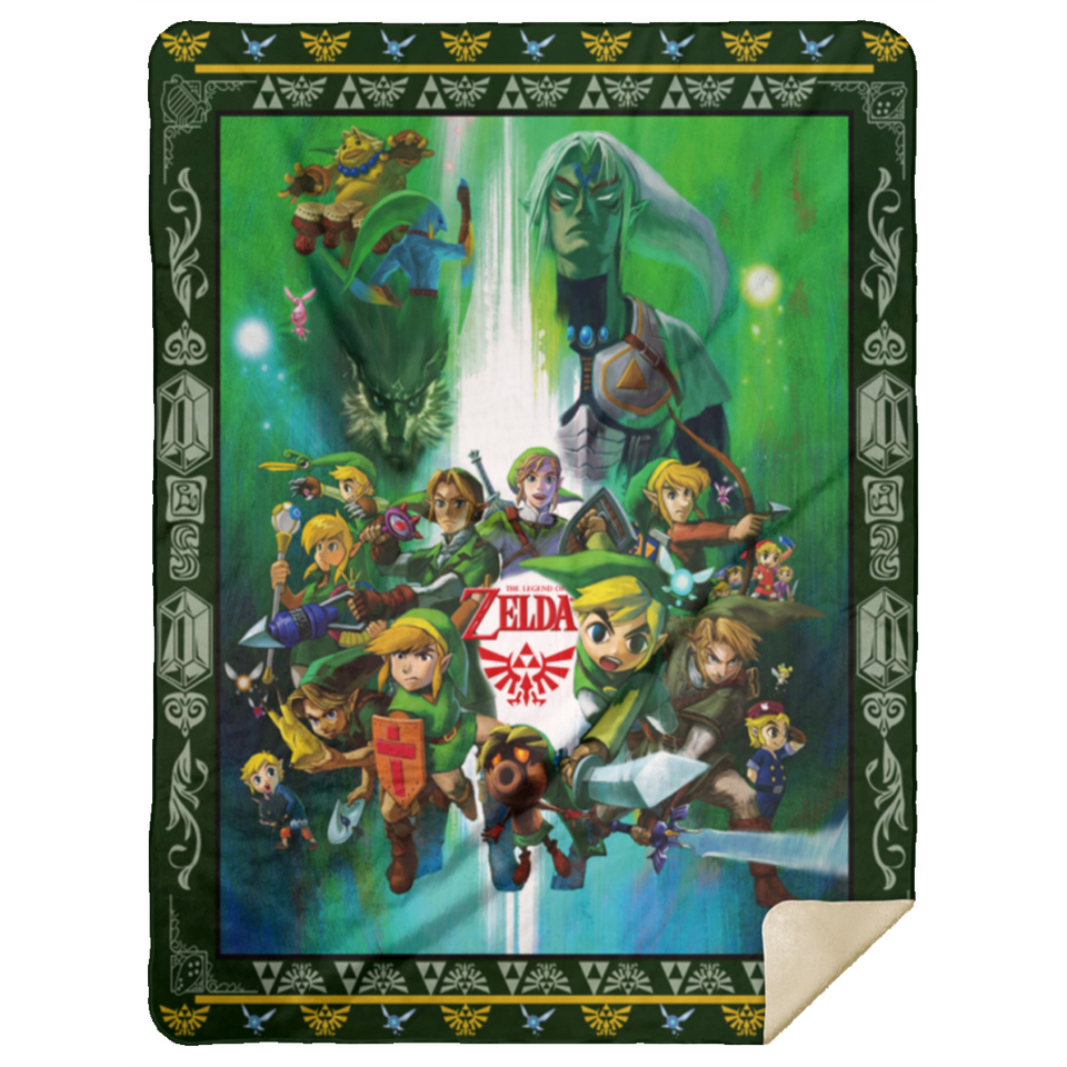 The Legend of Zelda Blanket, Zelda All Games Fleece, Sherpa Blanket For Gamer MSHL Premium Mink Sherpa Blanket 60x80