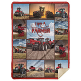 Case IH Tractor Collection Quilt Fleece Sherpa Throw Blanket for Bedroom Sofa - MSHL Premium Mink Sherpa Blanket 60x80