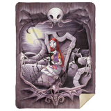 Jack and Sally Blanket, Halloween Quilt, Fleece, Sherpa Blanket MSHL Premium Mink Sherpa Blanket 60x80