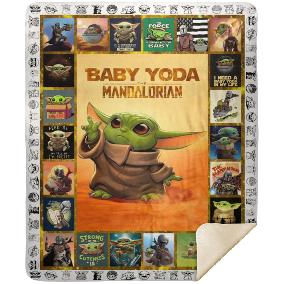 Baby Yoda Blanket, Star Wars Blanket - The Mandalorian Blanket - MSHM Premium Mink Sherpa Blanket 50x60