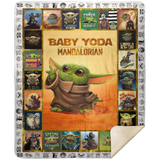 Baby Yoda Blanket, Star Wars Blanket - The Mandalorian Blanket - MSHM Premium Mink Sherpa Blanket 50x60