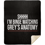 Grey's Anatomy Binge Watching Blanket, Grey's Anatomy Fleece, Sherpa Blanket MSHM Premium Mink Sherpa Blanket 50x60