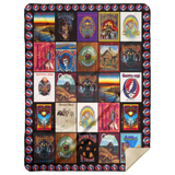 Grateful Dead Quilt Fleece Sherpa Throw Blanket for Bedroom Living Room MSHL Premium Mink Sherpa Blanket 60x80