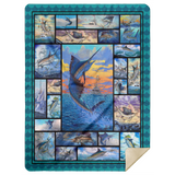 Love Marlin Sailfish Blanket Fishing Blanket Fleece Sherpa Throw Quilt Nature - MSHL Premium Mink Sherpa Blanket 60x80
