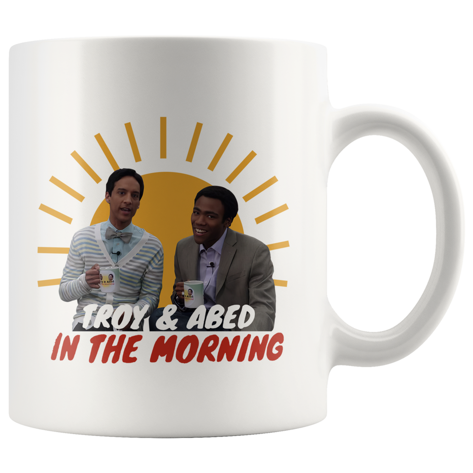 NBC TV Series Community Troy Troy and Abed in the Morning Coffee Mug Drinking 11oz - TL