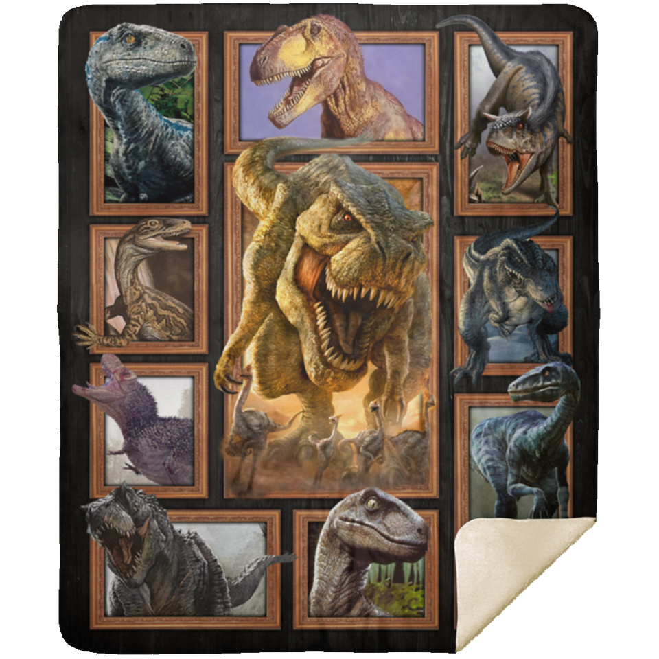 DINOSAURS Blanket, Dinosaur 3D Fleece, Sherpa Blanket, Dinosaur Lover Gift Ideas MSHM Premium Mink Sherpa Blanket 50x60