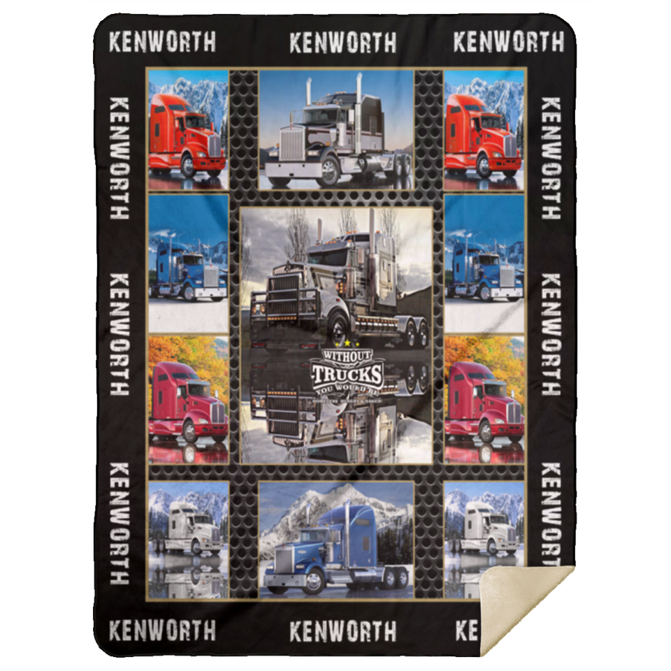 Kenworth Trucks Collection Like Quilt, Kenworth Trucks Fleece, Sherpa Blanket MSHL Premium Mink Sherpa Blanket 60x80