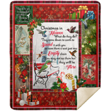 Hummingbird Blanket Christmas In Heaven Quilt Fleece Sherpa - MSHM Premium Mink Sherpa Blanket 50x60