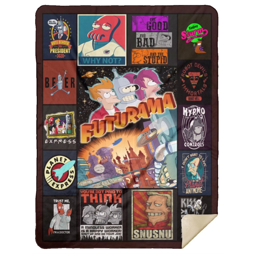 Futurama Blanket, Futurama Fleece, Sherpa Blanket - MSHL Premium Mink Sherpa Blanket 60x80