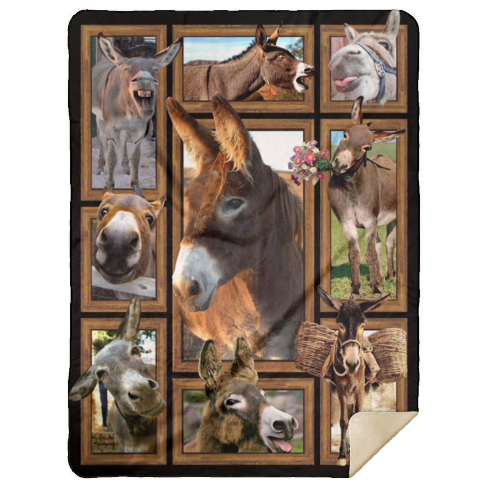 Donkey 3D Blanket Donkey Lover Fleece, Sherpa, Throw Blanket Soft and Warm - MSHL Premium Mink Sherpa Blanket 60x80