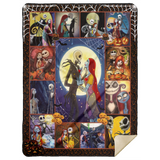 Jack Skellington & Sally Blanket, Fleece, Sherpa Blankets, Throw Bed - MSHL Premium Mink Sherpa Blanket 60x80