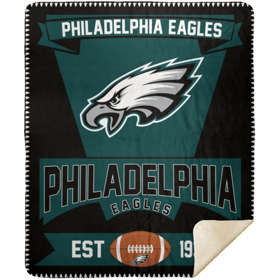 Philadelphia Eagles Blanket, Philadelphia Eagles Quilt, Fleece Sherpa Blanket - MSHM Premium Mink Sherpa Blanket 50x60