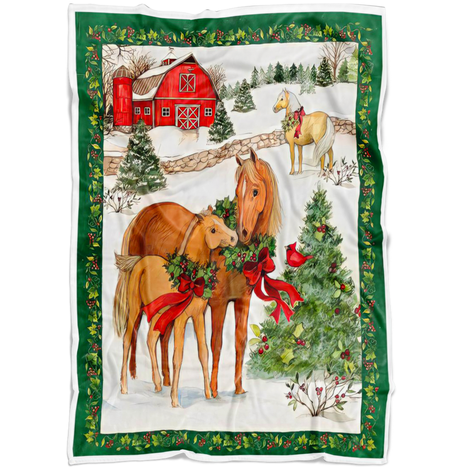 Horse Christmas Blanket