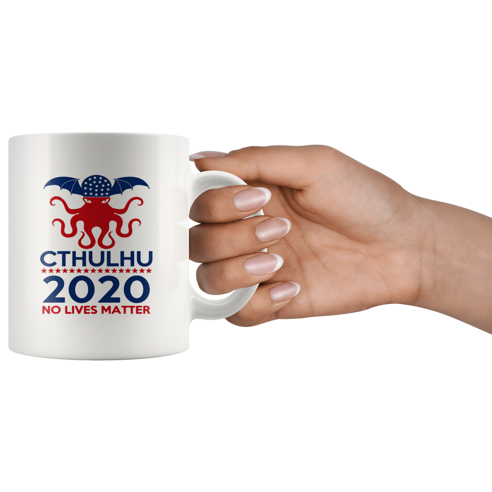 Cthulhu 2020 No Lives Matter Coffee Mug, Cthulhu Coffee Mug, Cthulhu Mythos Cup, Miskatonic University, Call of Cthulhu, Lovecraft Fan Gift Coffee Mu - TL