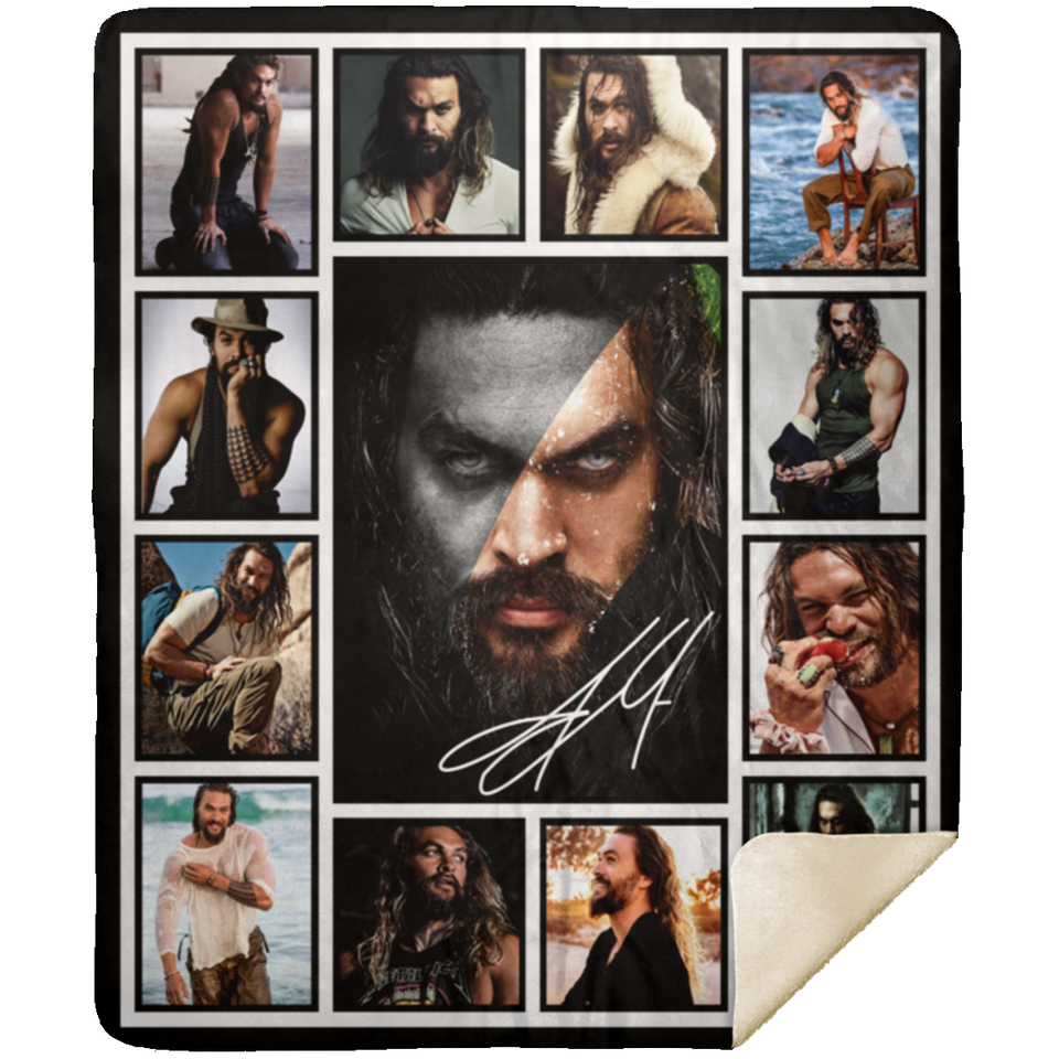 JASON MOMOA Quilt Fleece Sherpa Throw Blanket for Bedroom Living Room Sofa - MSHM Premium Mink Sherpa Blanket 50x60