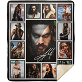 JASON MOMOA Quilt Fleece Sherpa Throw Blanket for Bedroom Living Room Sofa - MSHM Premium Mink Sherpa Blanket 50x60