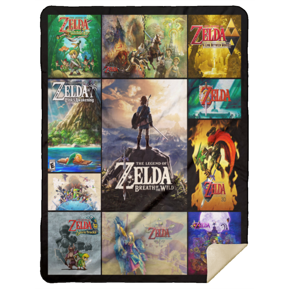 The Legend Of Zelda Quilt Blanket Fleece Sherpa Throw Blanket Quilt - MSHL Premium Mink Sherpa Blanket 60x80