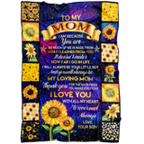 My Mom from Son Sherpa Fleece Blanket Birthday Present Sunflowers (X-Large 80 X 60 INCH)