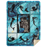 Mermaid Blanket She dreams of the ocean Quilt Fleece Sherpa Throw Quilt Blanket - MSHL Premium Mink Sherpa Blanket 60x80