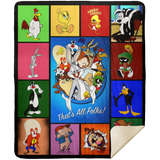 LOONEY TUNES Quilt Fleece Sherpa Throw Blanket for Bedroom Living Room Sofa - MSHM Premium Mink Sherpa Blanket 50x60